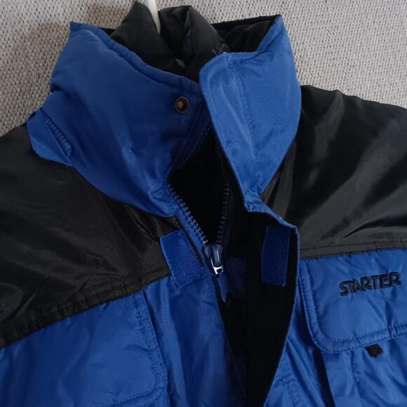 Starter 2 In 1 Snow Boarding/Ski Jacket Puffer Vest Hooded Royal Blue S Oversize